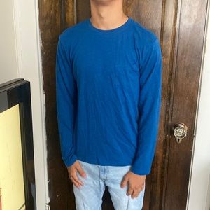 Blue Long Sleeve Mens T-Shirt